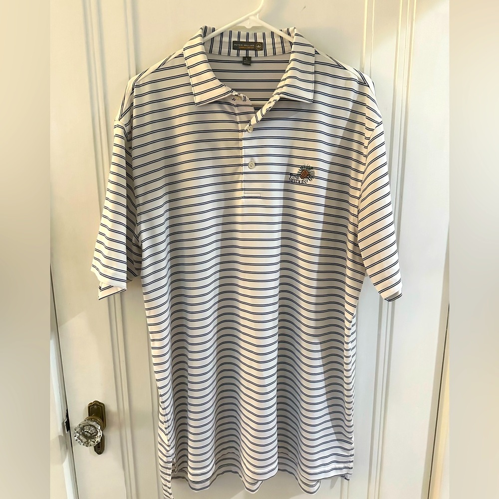 Men’s large Peter Millar summer comfort Pine Needles golf shirt.